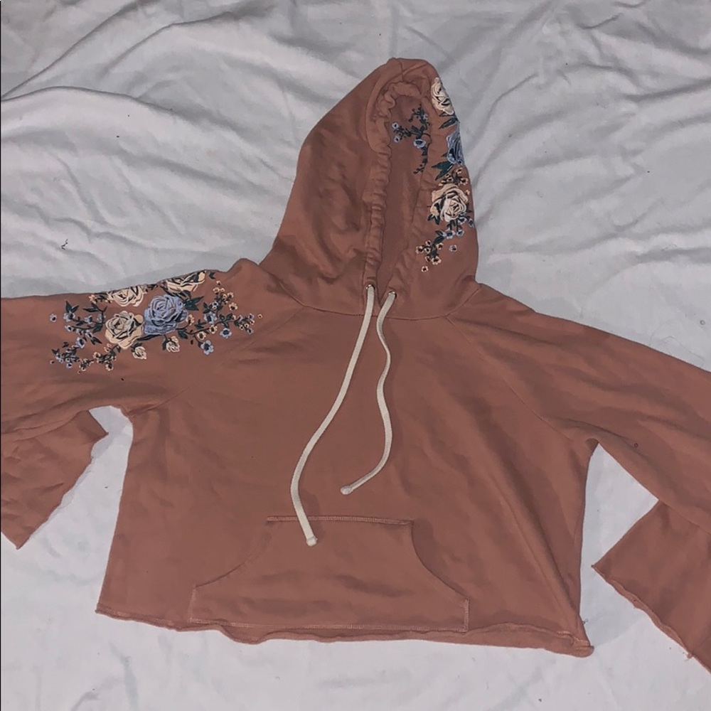 American Rag Floral Crop Hoodie